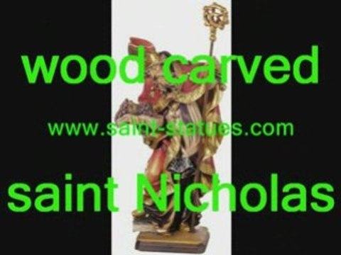 saint nicholas statues wooden, carved & handcrafted!