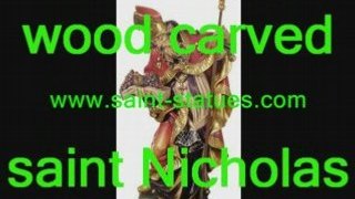 statue of st. nicholas wooden, carved & handcrafted!