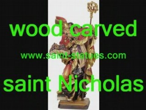 statue of st. nicholas wooden, carved & handcrafted!