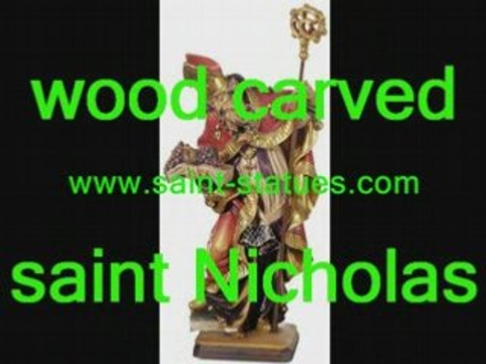 statue of st. nicholas wooden, carved & handcrafted!