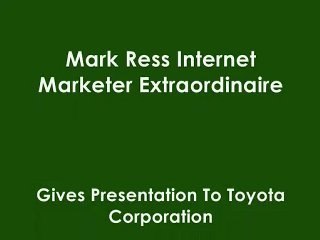 Toyota Auto Parts - Mark Ress - Toyota Auto Parts