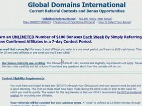 GDI Cash Bonus Global Domains