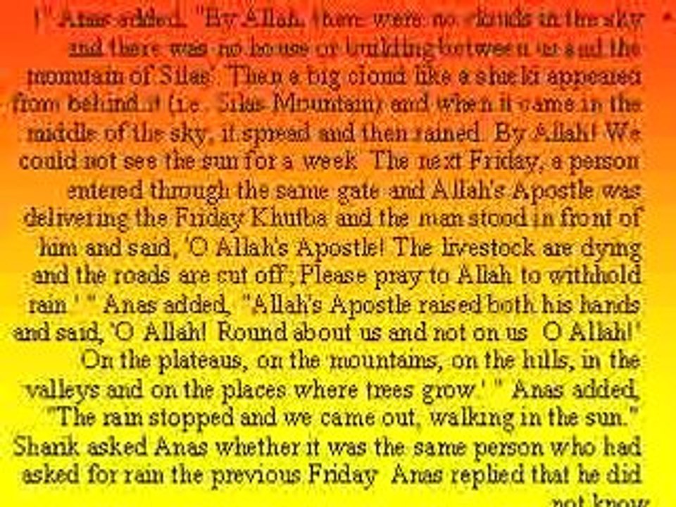 Invoking Allah for Rain