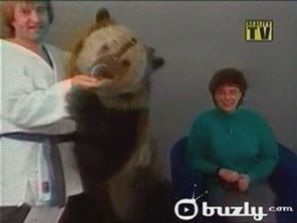 Un ours attaque une femme à la tv VIOLENT