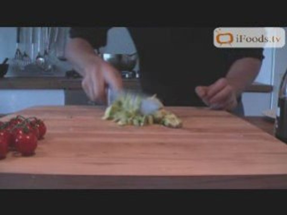 Chunky Cod with romano peppers and avocado