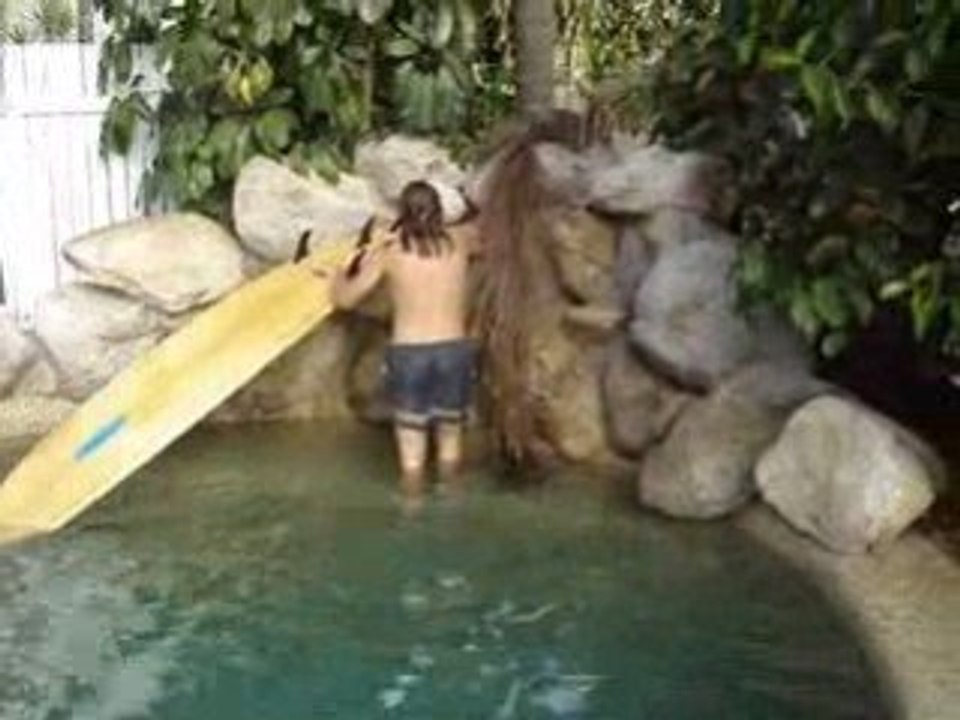 glissade sur planche de surf