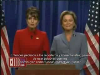 Mensaje Sarah Palin & Hillary Clinton.Script en español SNL