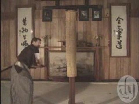 Katana cutting demonstration (samurai sword)