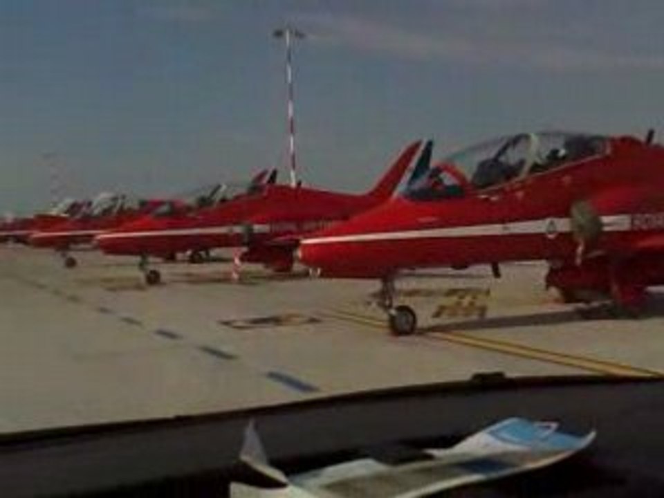 Red Arrows Hawks at parking Nice airport