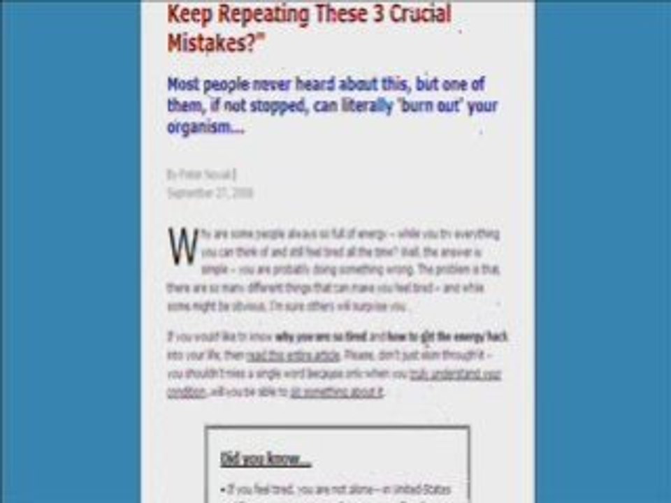 Constantly Feeling Tired Could Be ...