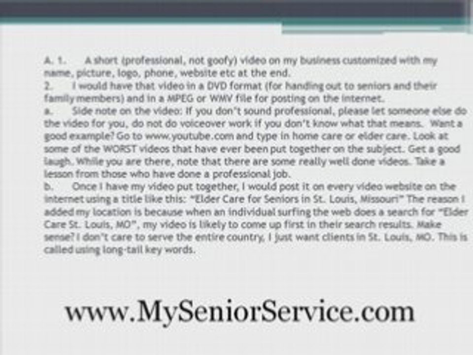 Marketing Senior Services FAQ #5- With Short Videos