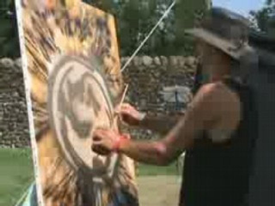 El pintador en action...