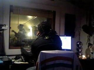 The Outabodies recording in the Dope House Studios.
