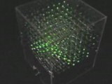 Waves on a true 3d cube display 8x8x8 green leds pixels