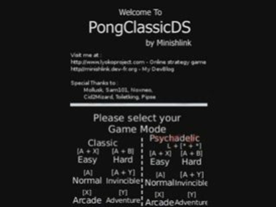 PongClassicDS - In game