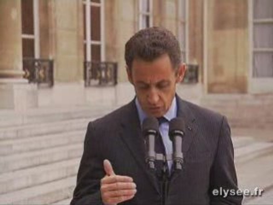 Crise financière Déclaration Sarkozy 06-10-2008