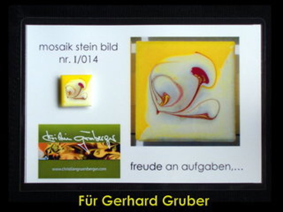 Gut aufgehoben: Unikat Mosaik Stein Bild 014 übergeben an