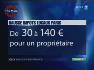 Paris : les impôts locaux 2009 en hausse de 9%