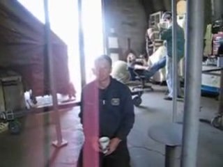 07/28/07 Umbrella Bus Shelter with Artist, Clip 2