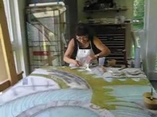 06/15/07 Nancy Gong at Studio, Bus Shelter Progress