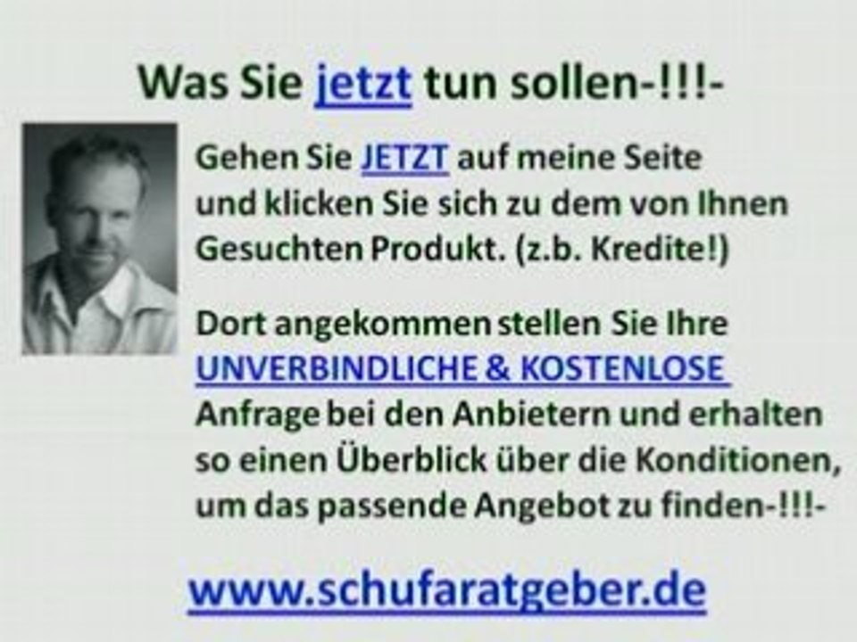 schufafreier kredit Ratgeber Video!
