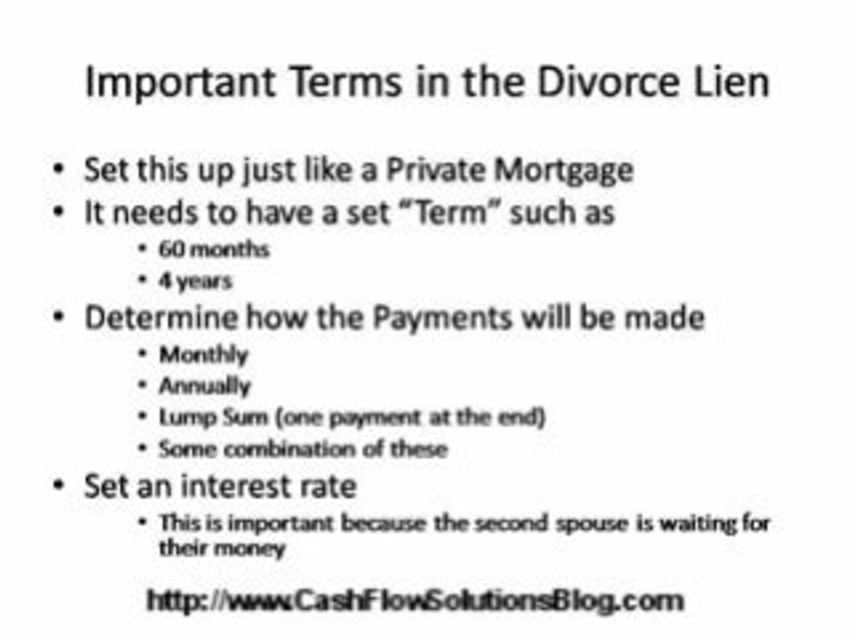 Selling a Divorce Lien