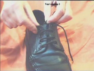 Shoe Lace Threading. Top Looping Method 2