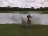 Pro Hardcore Biker Ride Dirt Bike On Water