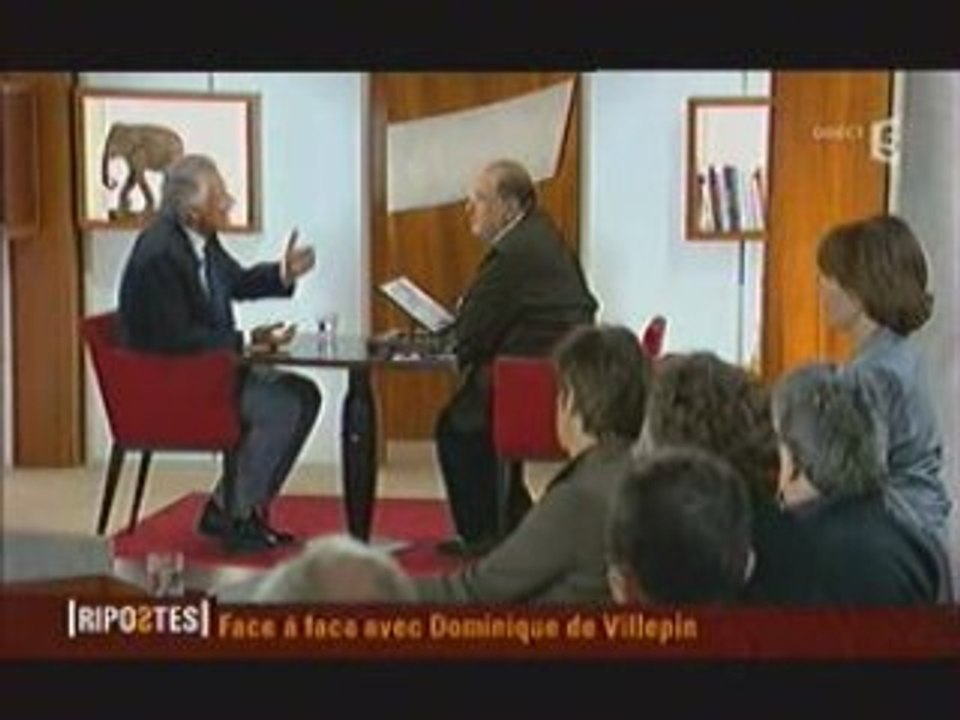 Villepin 12 octobre 2008 France5 Ripostes 1 sur 2