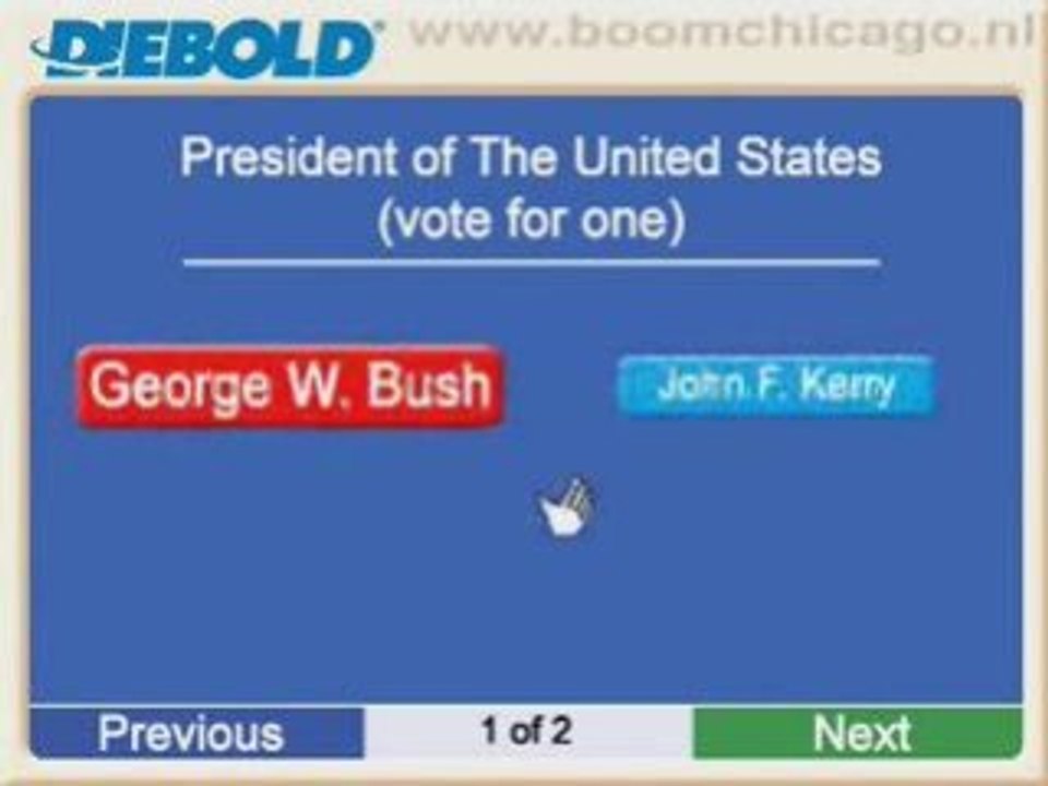 Voting machine - George W.Bush  or John F.Kerry ?