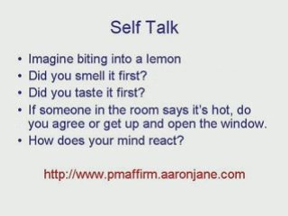 Visualizations and self talk