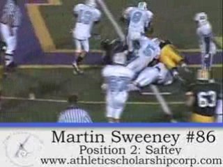 Martin Sweeney #86 OLB/WR/FS BENEDICTINE HIGH FOOTBALL