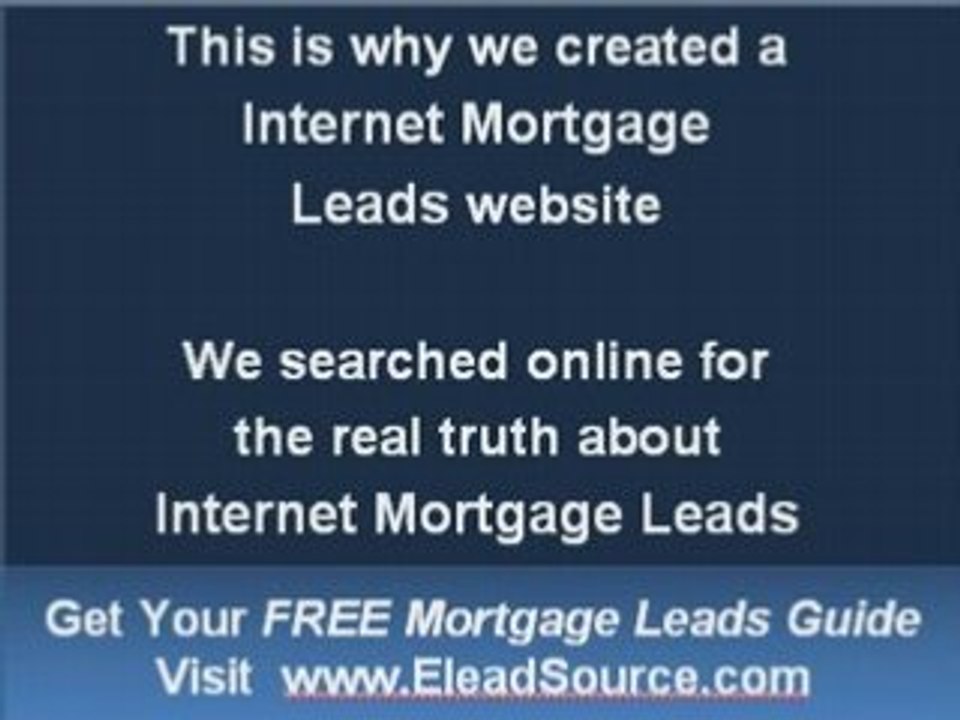 Internet Mortgage Leads
