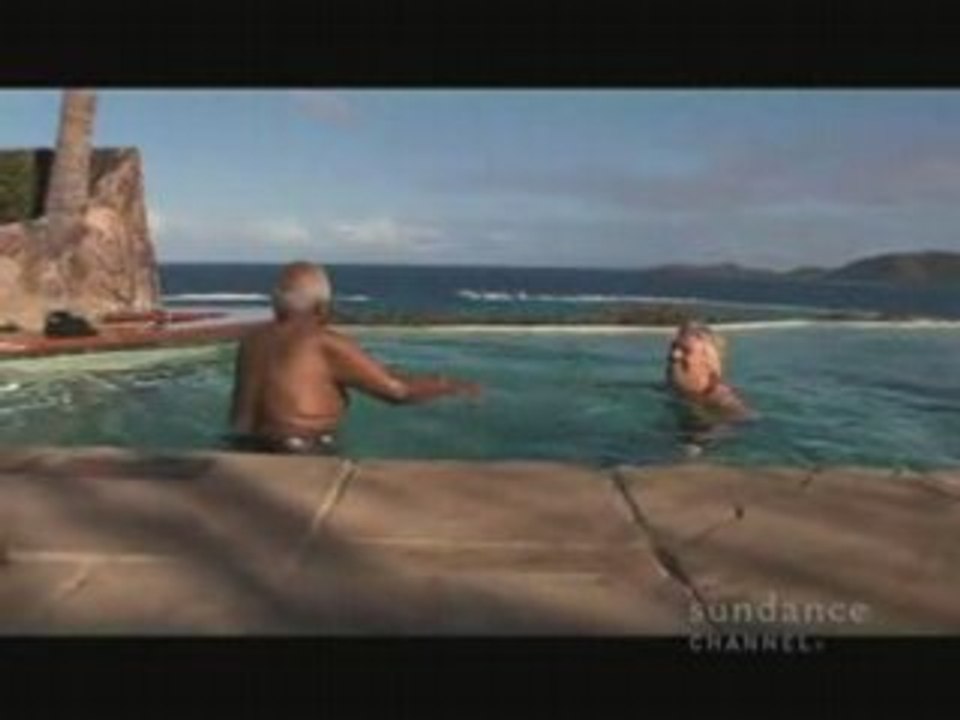 Desmond Tutu learns to swim