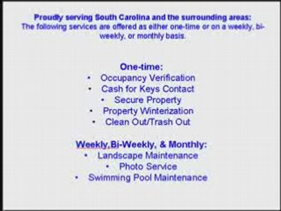 Top #1 REO Management Services Charleston South Carolina