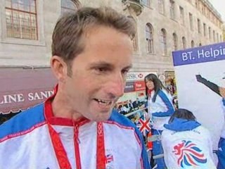 Champion sailor Ben Ainslee from the Olympic parade