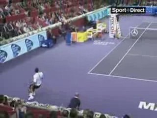 Funny Tsonga against Federer   www.tenishaber.com
