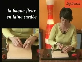 Stef-créations - bague-fleur en laine cardée