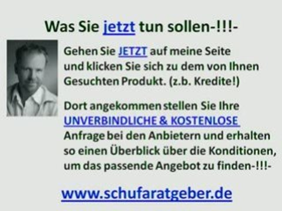 kreditefinanzierung ohne schufa auskunft Ratgeber Video!