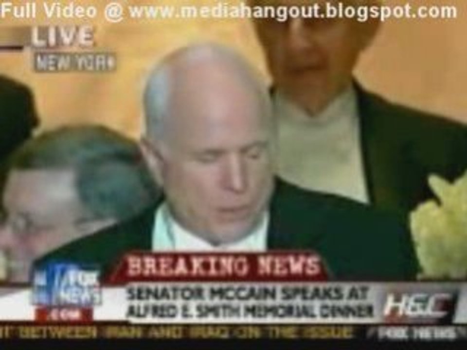 McCain Roasts Obama At Alfred E. Smith Dinner