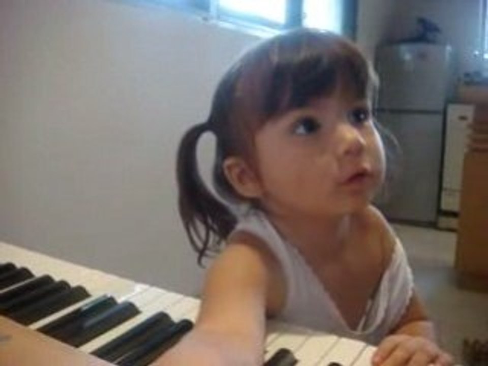 Adela on the keyboard