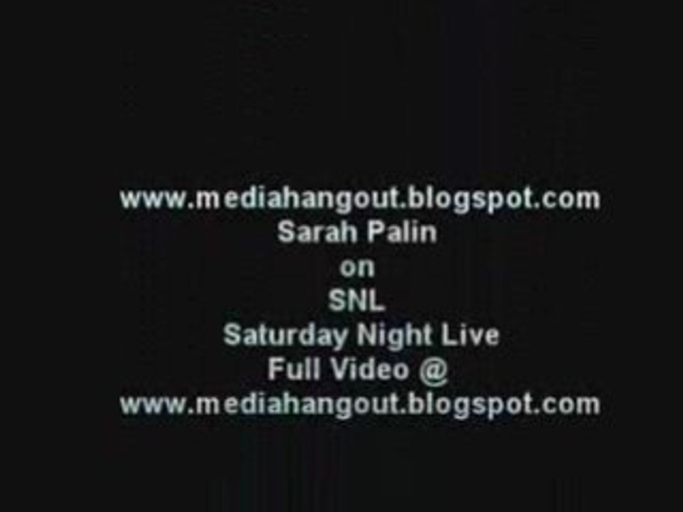 Sarah Palin on Saturday Night Live | SPOOF | 10/18/2008