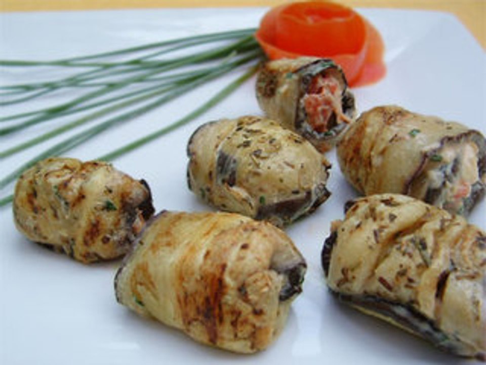 Cuisine végétarienne Rouleaux d'aubergine
