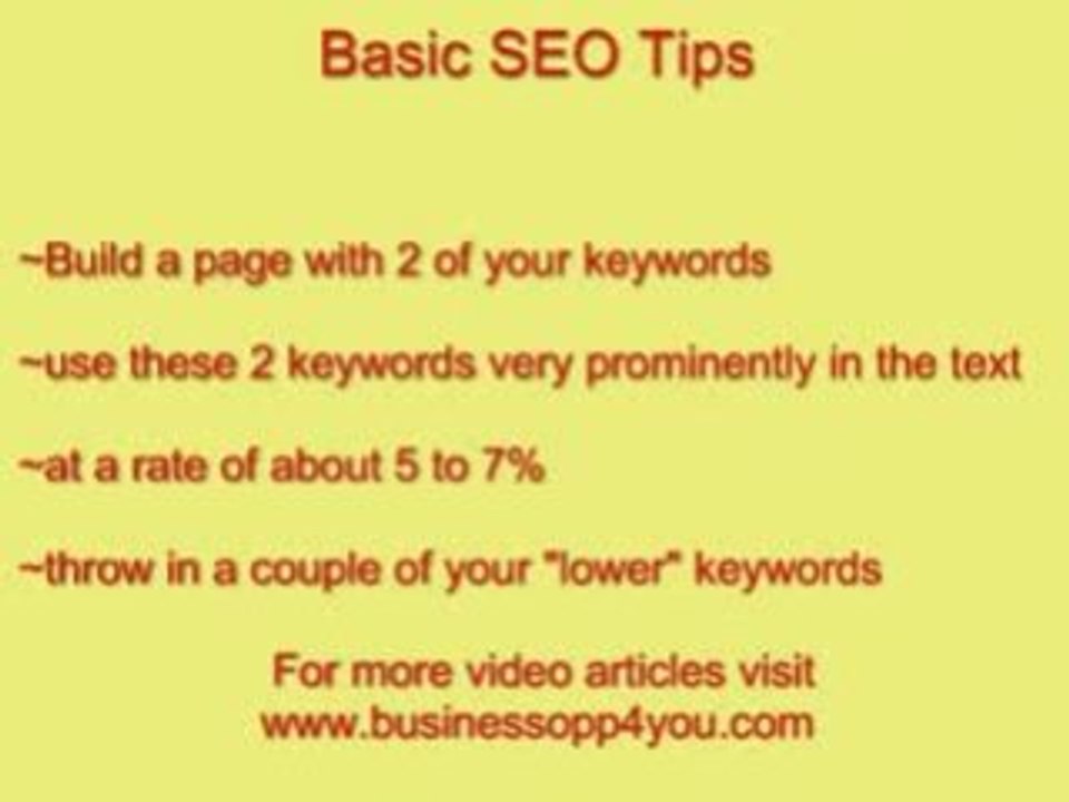 Internet Marketing Techniques-Basic SEO Tips
