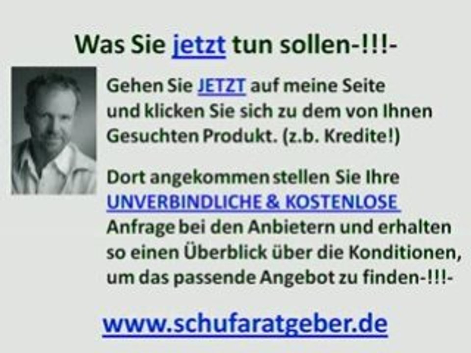 kreditefinanzierung mit schlechter schufa Ratgeber Video