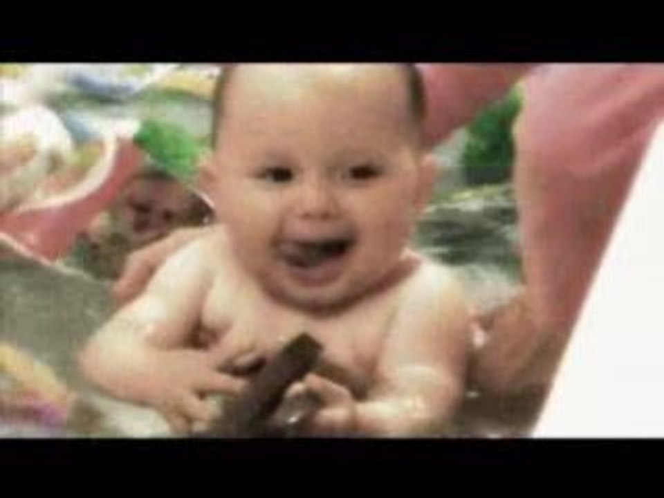 Baby in bath trash