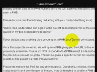 Bidding for projects on elance