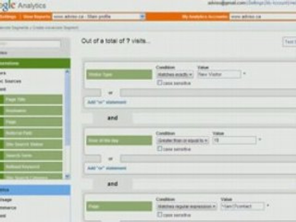 Google Analytics new Advanced Segmentation feature