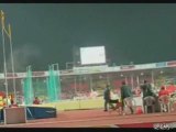 Pole Vault Snaps and Sends Guy Flying