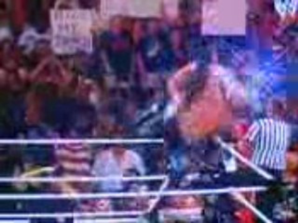 john cena et edge qui tombe de la 3eme corde